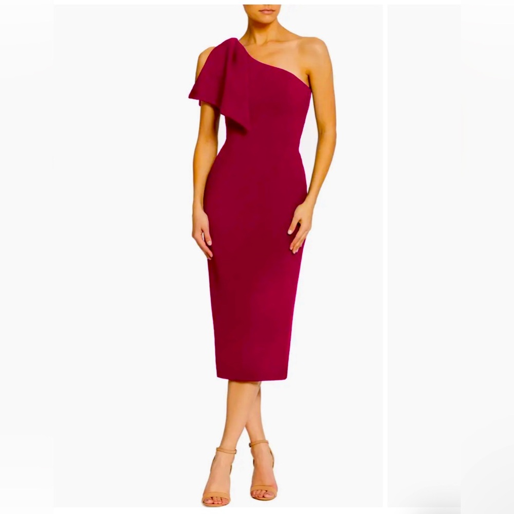 Dress the population Tiffany one shoulder midi dress XS